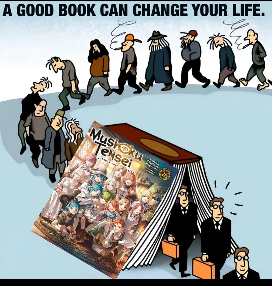 Gracias rifujin, el viaje que fue leer las obra de mushoku fue increible, desde el vasto mundo que creaste, hasta uno de los mejores desarrollos y finales para tu protagonista. 
Con ansias de seguir con los redundancy y futura secuela que se haga. #MushokuTensei