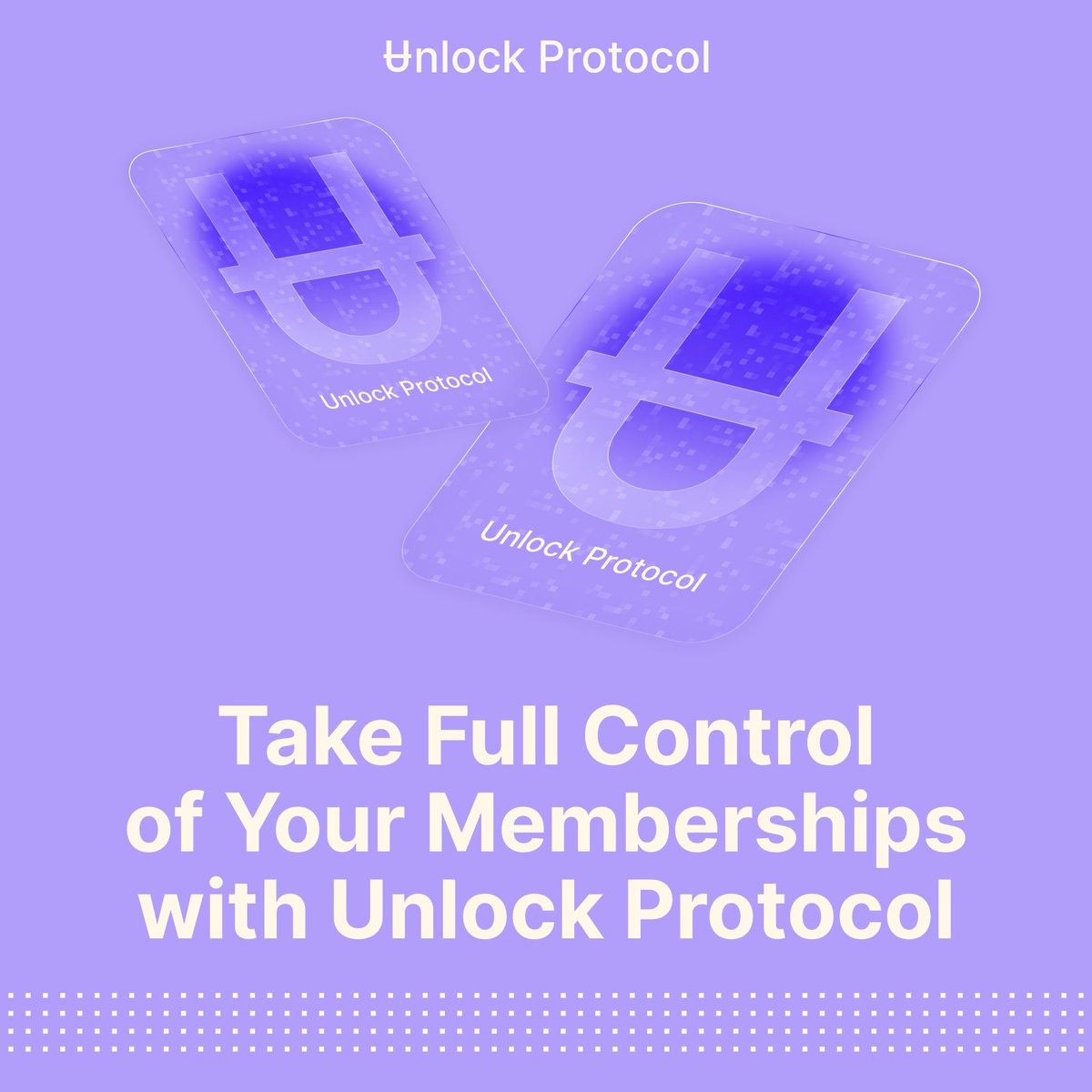 UnlockProtocol's tweet image. What is Unlock Protocol? 🔓
It’s a 𝗻𝗼-𝗰𝗼𝗱𝗲, 𝗼𝗽𝗲𝗻-𝘀𝗼𝘂𝗿𝗰𝗲 𝗽𝗿𝗼𝘁𝗼𝗰𝗼𝗹 empowering creators, developers, and communities to build 𝗺𝗲𝗺𝗯𝗲𝗿𝘀𝗵𝗶𝗽𝘀, 𝘁𝗶𝗰𝗸𝗲𝘁𝗶𝗻𝗴, 𝘀𝘂𝗯𝘀𝗰𝗿𝗶𝗽𝘁𝗶𝗼𝗻𝘀 𝗮𝗻𝗱 𝗰𝗲𝗿𝘁𝗶𝗳𝗶𝗰𝗮𝘁𝗶𝗼𝗻𝘀 — all fully owned and…