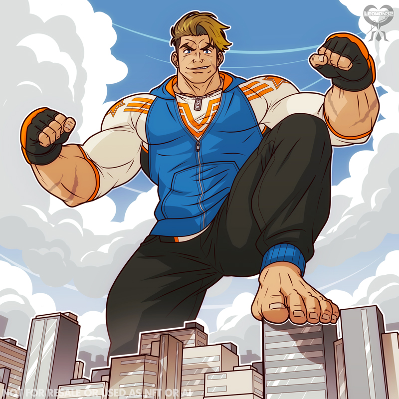 A giant Luke Sullivan, wanted to draw him for so long ha ha #bara #muscles #giant #macrophile #LukeSullivan #Capcom #StreetFighter6 #ルーク・サリバン