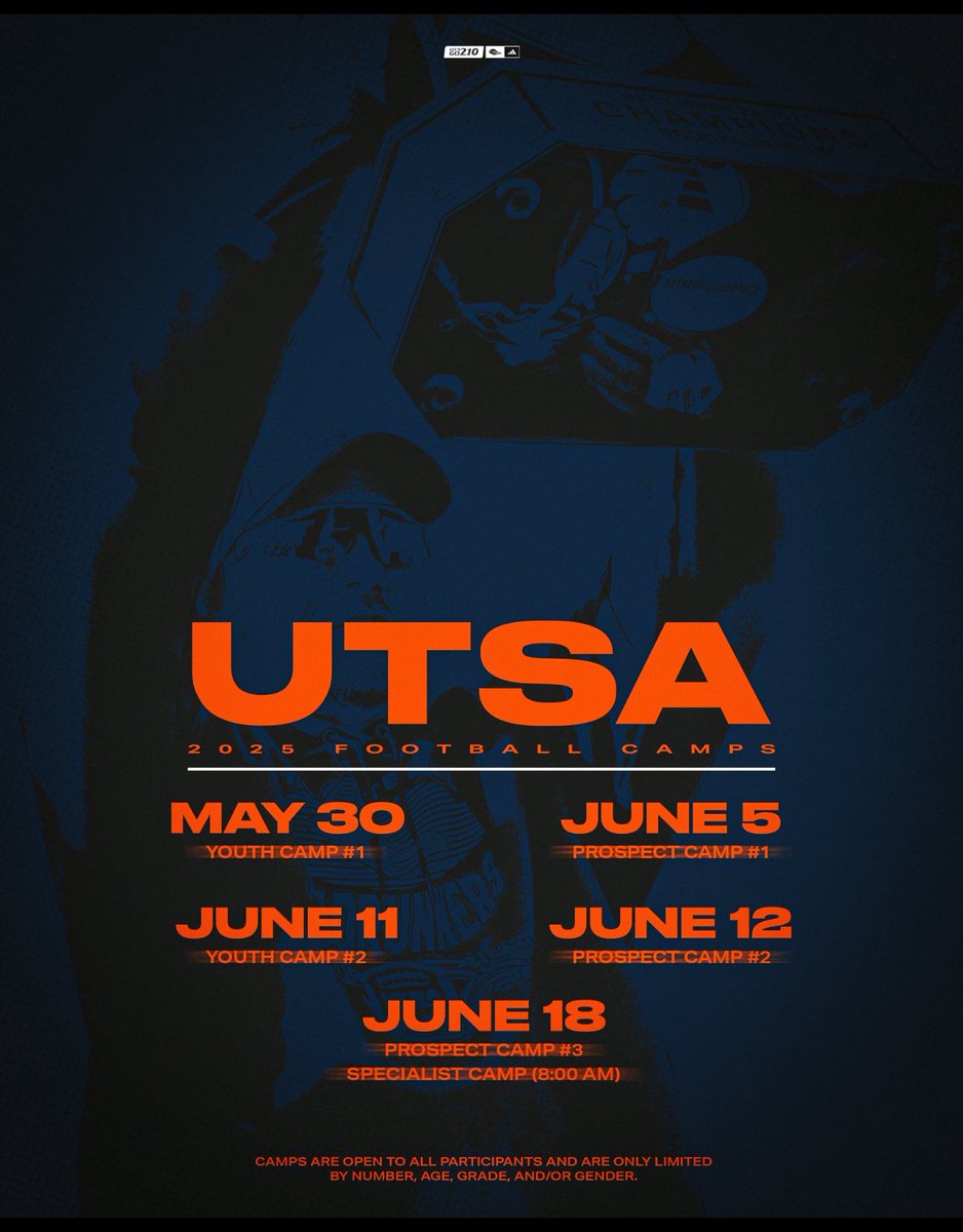 I will be at <a href="/UTSAFTBL/">UTSA Football 🏈</a> tomorrow 6/5. Looking forward to competing and meeting the coaches. <a href="/Coach_DrP/">Pavit Patel</a> <a href="/CoachSeanDavis/">Sean Davis</a> <a href="/CoachTimYoder/">Tim Yoder</a> <a href="/utsafbrecruit/">UTSA Football Recruiting</a> <a href="/CoachDanny10/">Danny Hernandez</a> <a href="/Hunter_DeNote/">Hunter DeNote</a> <a href="/BuckFitz/">NPA/SUPERMAX 100</a> <a href="/s_franco5/">Sergio Franco</a> <a href="/StonedaleChris/">chris stonedale</a>