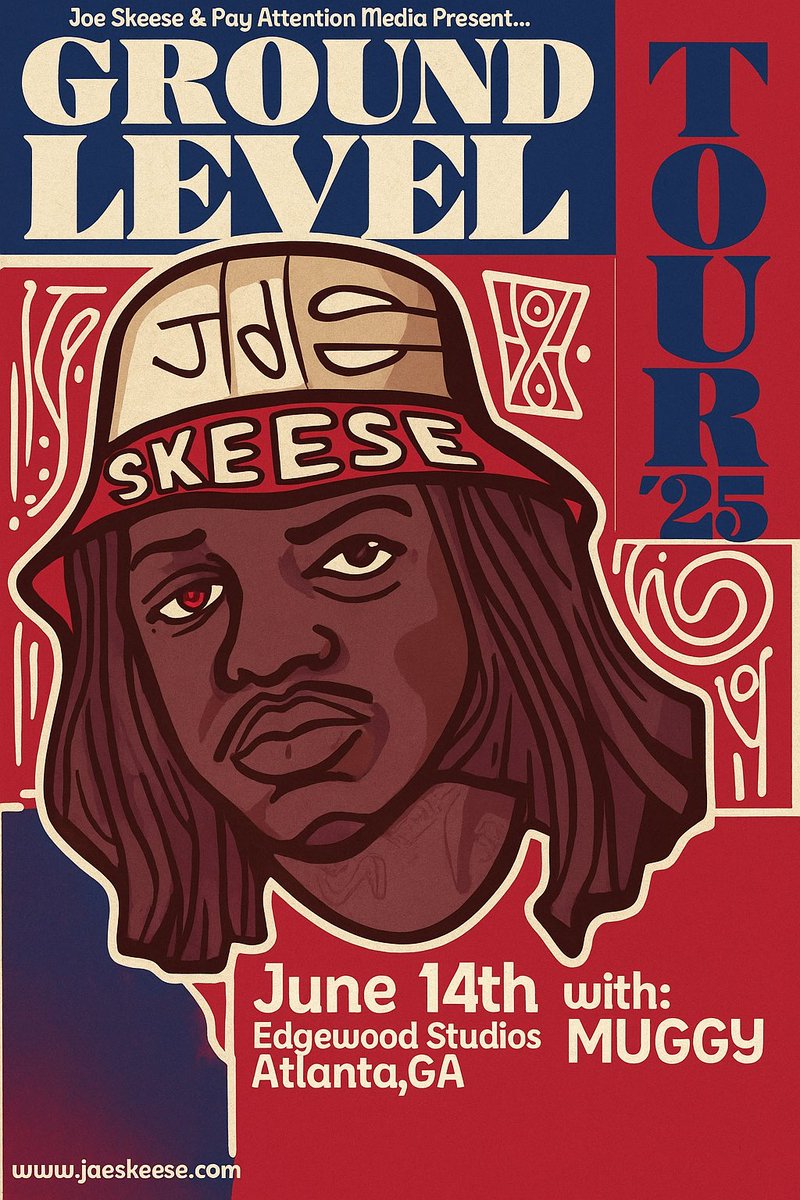 MuggyATL's tweet image. June 14th 8:00pm @ Edgewood Studios (Atlanta, GA), I’ll be opening up for @JaeSkeese ! W/ @irlcannon Tickets available @ JaeSkeese.com ! #GroundLevel 🥁