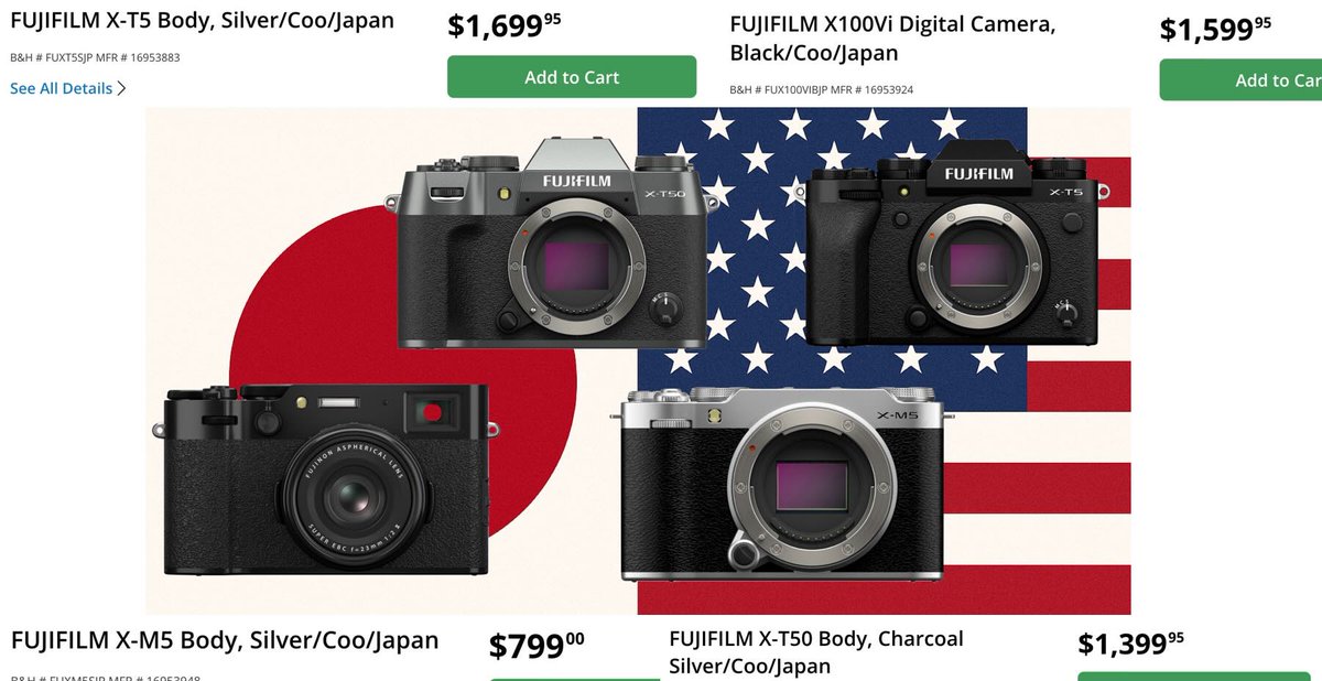 Made-in-Japan Fujifilm X100VI, X-T5, X-T50, and X-M5 Now Available to Order at B&amp;H Photo
fujirumors.com/made-in-japan-…