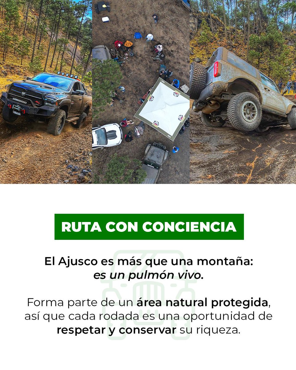 ¡La Ruta Ajusco no es cualquier ruta… es un reto para tus sentidos! 🛻💨

🌲 Bosques imponentes y una ruta que exige respeto y adrenalina en cada kilómetro.

¿Estás listo para vivirla? 🤔

📲 Info y reservaciones: 55 4053 5291
Cupo limitado. ¡Aparta tu lugar ya! 🔥

#RutaAjusco