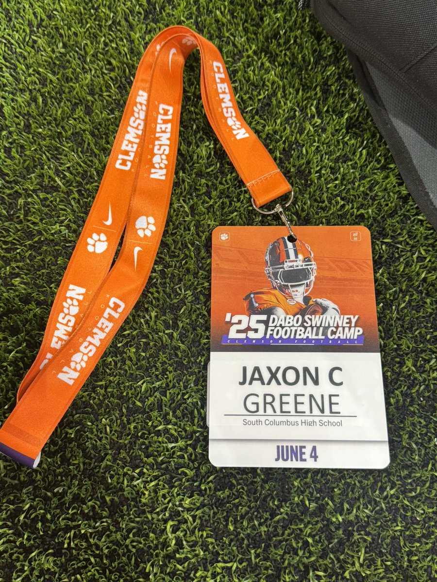 Had a great day at the Clemson camp, a lot of competition, a lot of hard work, and a lot of things I have learned!
@ClemsoFB <a href="/CJSPILLER/">CJ SPILLER</a> <a href="/daboswinney/">daboswinney</a> <a href="/PrepRedzoneNC/">Prep Redzone North Carolina</a> <a href="/TopPreps/">TOP PREPS - Free Sports News, Videos & Information</a> <a href="/UNCP_Sports/">UNCP Braves l #BraveNation</a> <a href="/theqbschool/">The QB School</a> <a href="/QBConfidential/">QBConfidential</a>