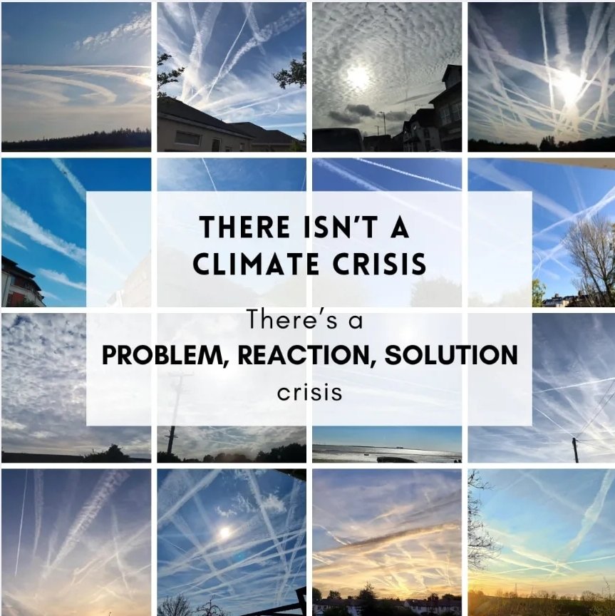 nogps1's tweet image. Remember.. the climate crisis is a scam!! 

They create the problem with the geoengineering!

They create fear using controlled media &amp;amp; their funded scientists!

They then offer the solution, geoengineering to save us!

It's a perfect #climatescam &amp;amp; our governments are running it