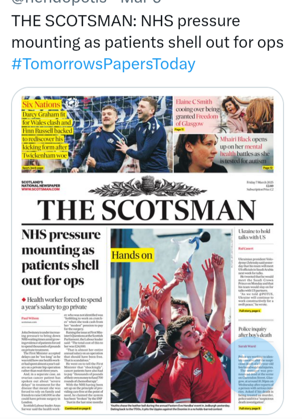 markthehibby's tweet photo. Hypocrisy of Swinney, Gray and Loudon to accuse others of NHS privatisation plans.  When hundreds of thousands of Scots are forced to go Private due to SNP's NHS sh*tshow!!  #hamiltonbyelection #Hamilton #larkhall #Stonehouse #DishonestJohn #KatyLoudon #SNPout https://t.co/1sDCAxrdua