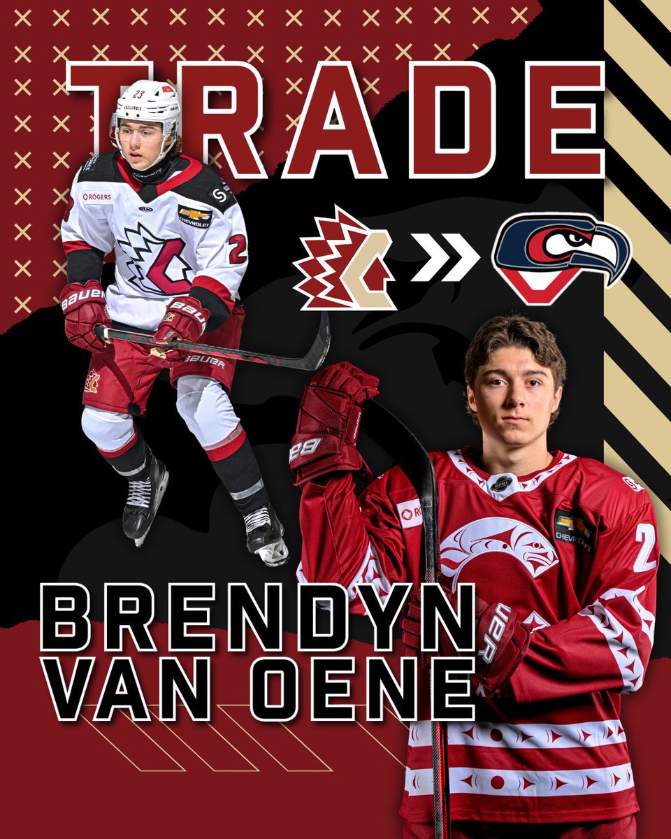 To complete a previous trade for "future considerations" between the Cowichan Valley Capitals and the Chilliwack Chiefs...
The Chiefs have traded Brendyn Van Oene to the Capitals.

We thank Brendyn for his time and hard work on the ice and in the community.
Good Luck!