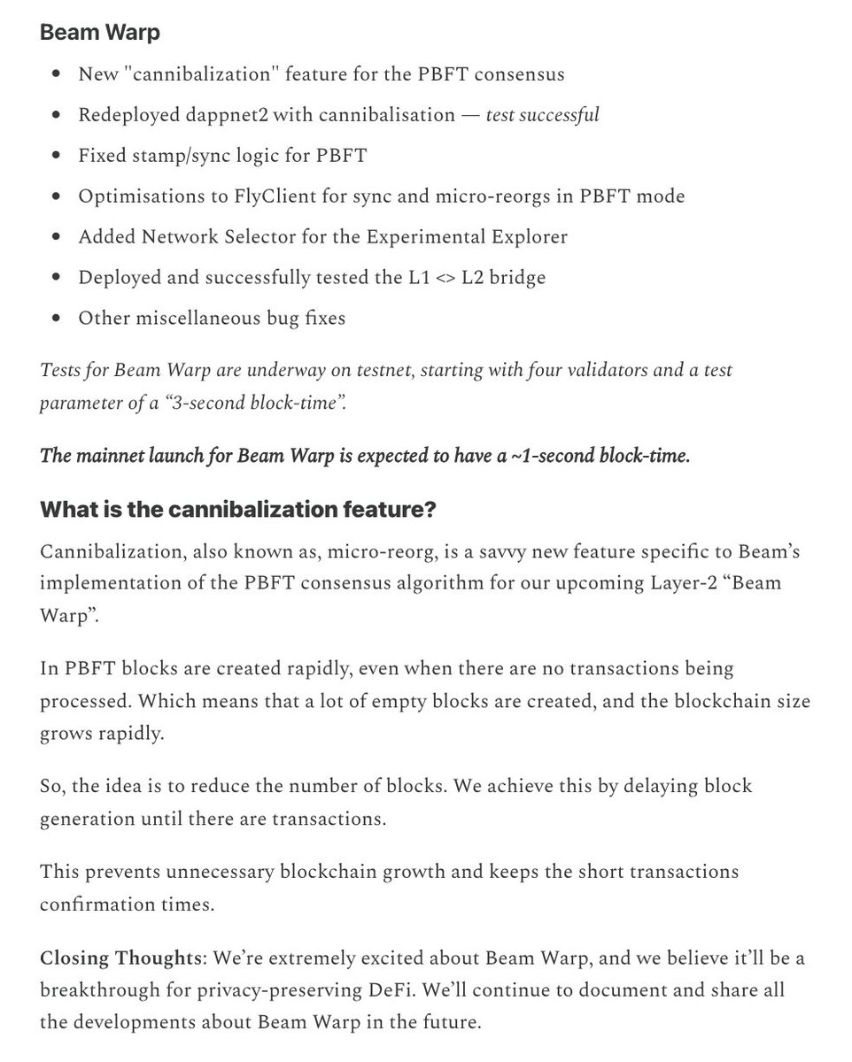testing underway for #Beam Layer-2 "Beam Warp"!

scalability, lightning-fast transactions, and web3-leading privacy⏳