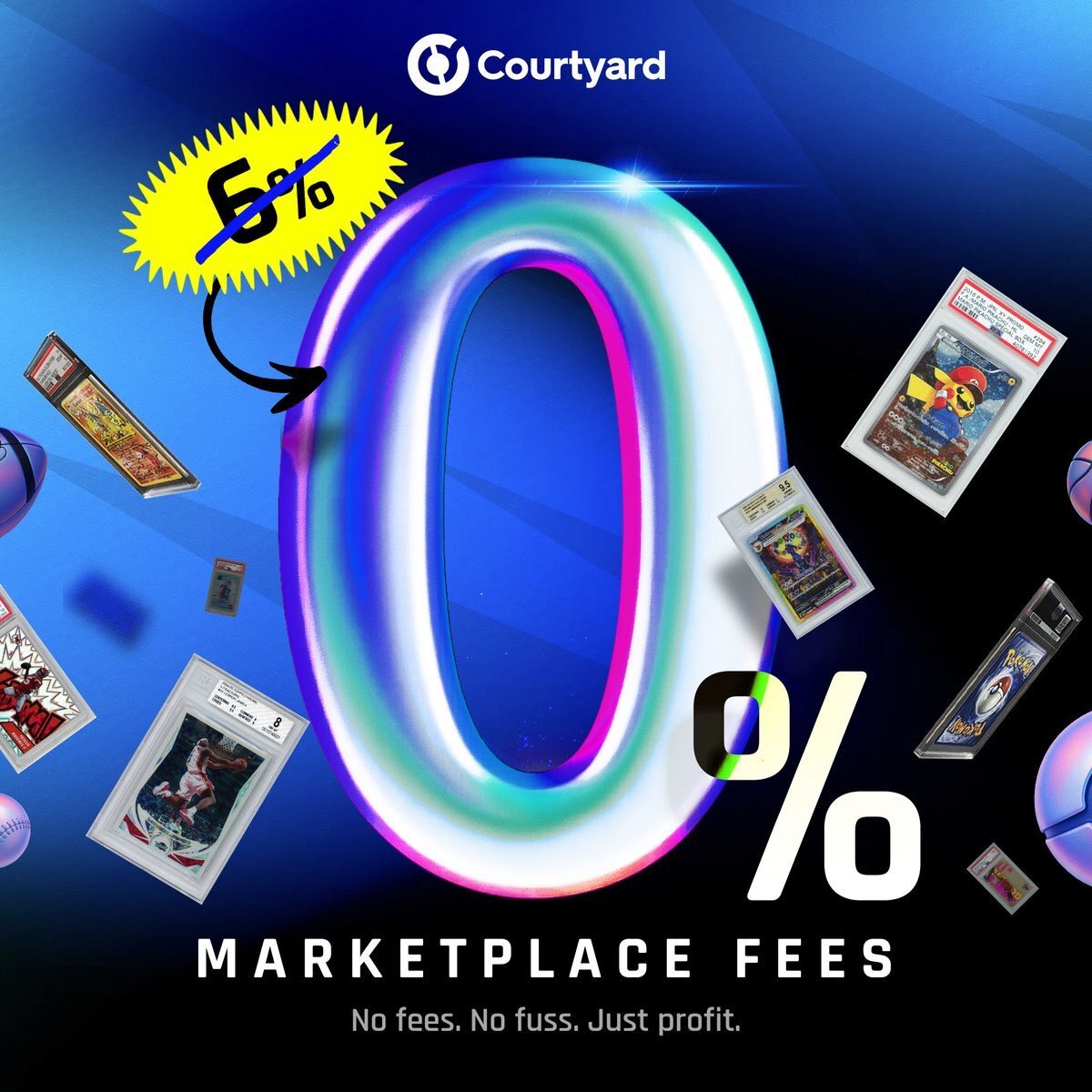 The Collectibles Guru (@ericwhiteback) on Twitter photo π¨ BREAKING NEWS π¨
<a href="/Courtyard_io/">Courtyard.io</a> has announced that they've decreased their previous 6% marketplace fees to 0%! This applies to ALL marketplace sales (not Vending Machine buyback offers).
This means when you list and sell a card, the full amount goes straight to you. π€ π¨ BREAKING NEWS π¨
<a href="/Courtyard_io/">Courtyard.io</a> has announced that they've decreased their previous 6% marketplace fees to 0%! This applies to ALL marketplace sales (not Vending Machine buyback offers).
This means when you list and sell a card, the full amount goes straight to you. π€