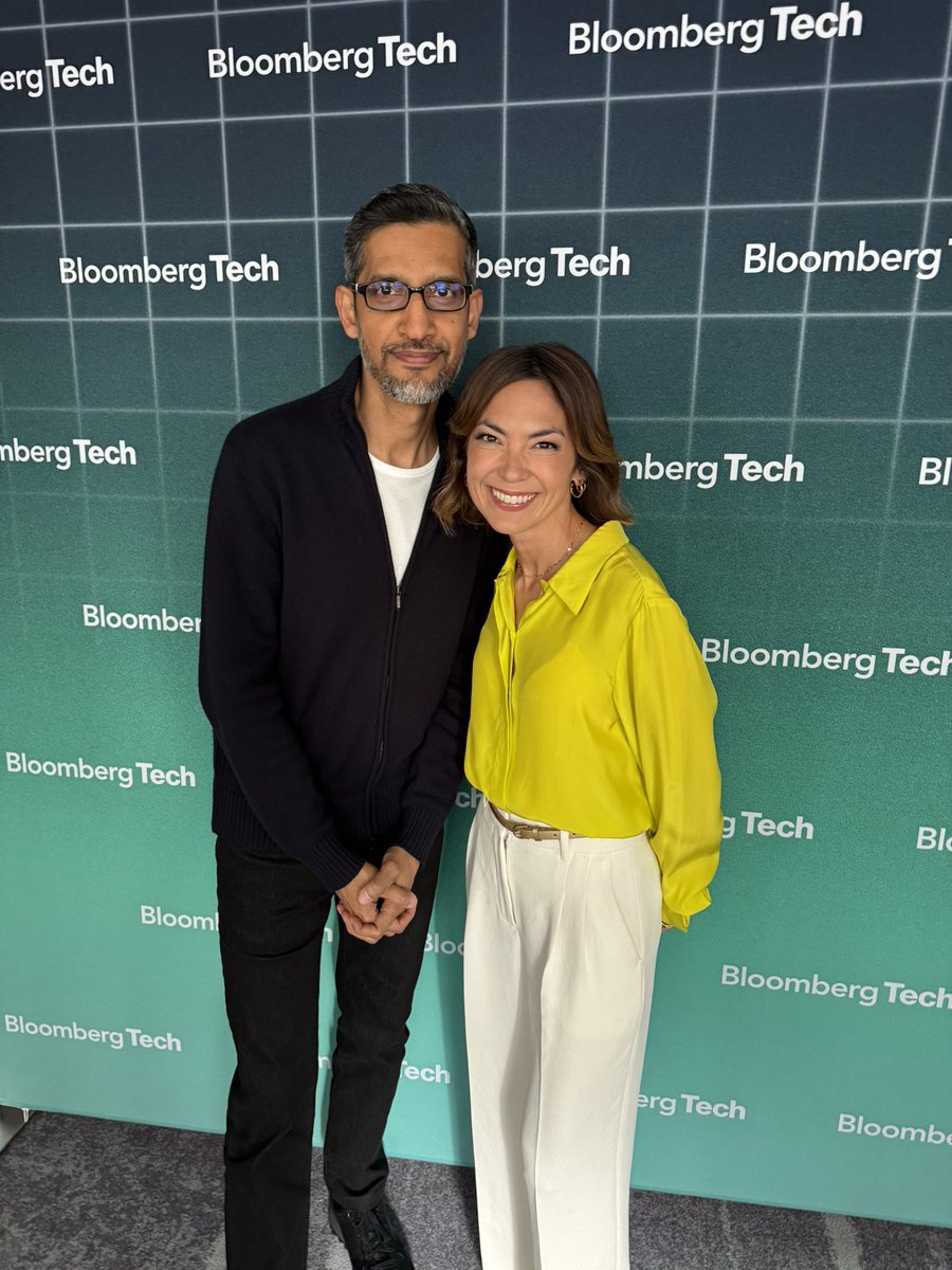 Emily Chang (@emilychangtv) on Twitter photo About to go live with Alphabet and Google CEO <a href="/sundarpichai/">Sundar Pichai</a> to kick off #BloombergTech in S.F.!!
Watch live here or on <a href="/BloombergTV/">Bloomberg TV</a> — 545pPT
bloom.bg/2NsEg2F About to go live with Alphabet and Google CEO <a href="/sundarpichai/">Sundar Pichai</a> to kick off #BloombergTech in S.F.!!
Watch live here or on <a href="/BloombergTV/">Bloomberg TV</a> — 545pPT
bloom.bg/2NsEg2F