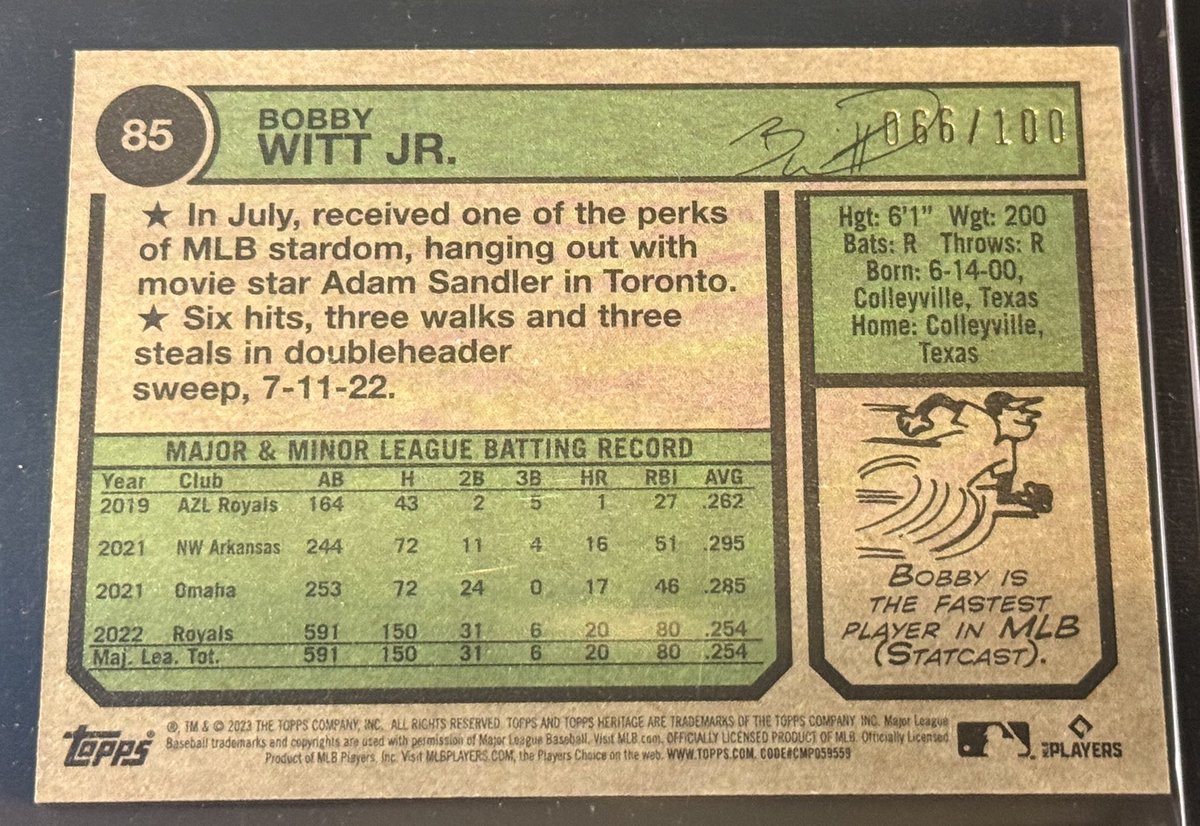 $115 shipped 
2023 heritage Bobby Witt jr. Rare mini rookie cup /100
Retweets appreciated