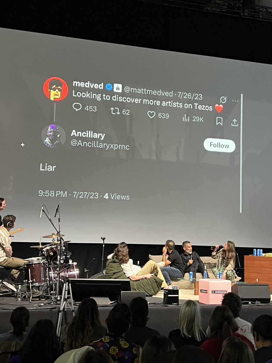 shch3r's tweet photo. The Tonight Show at @NFCsummit is like me in nft twitter space hallucination but in real. Thank you @redbeardnft, it was a-lot of fun. https://t.co/mJZqesDcjZ