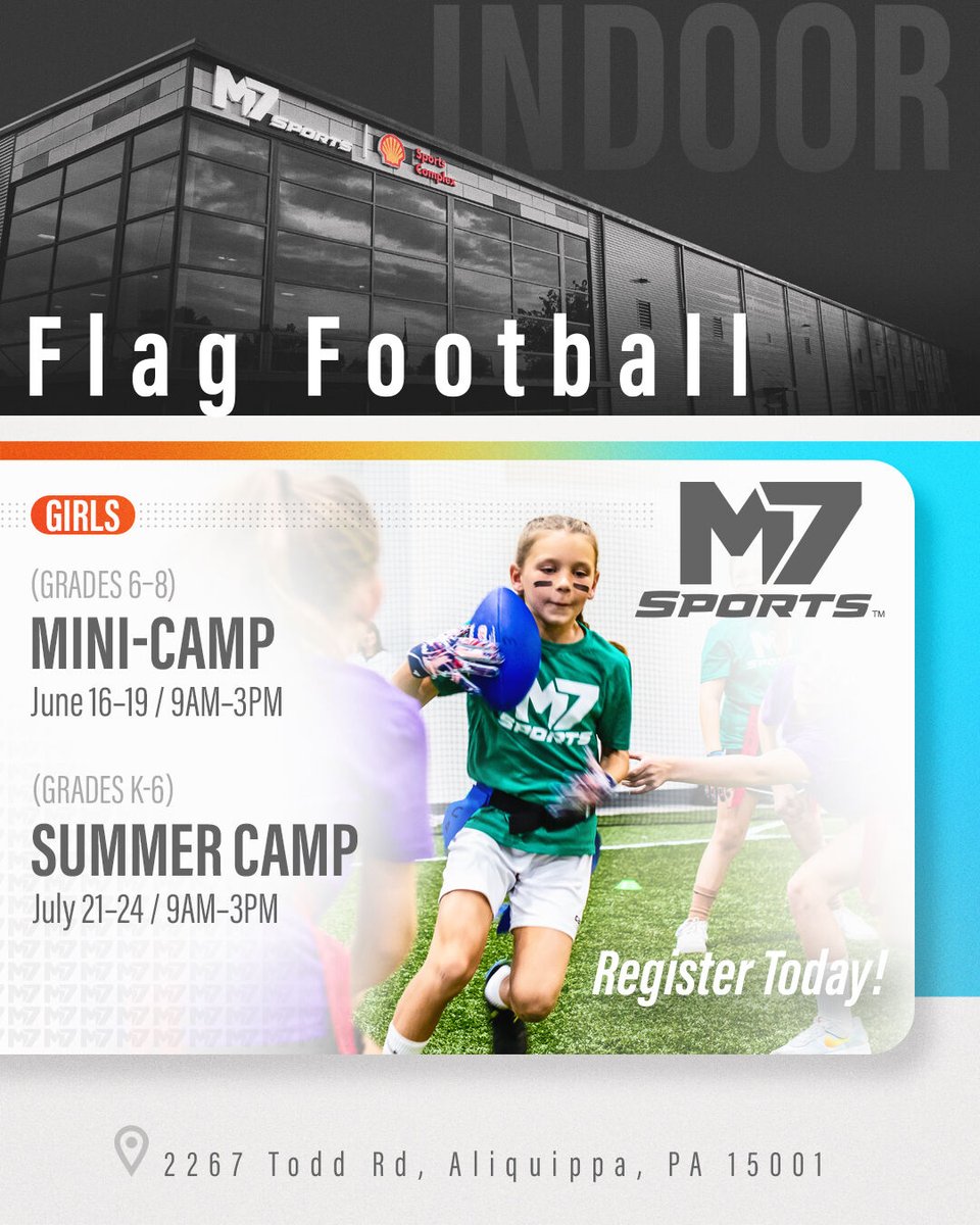 Get your girl in the game!🏈🔥💪

If you have a girl in grades K–8 interested in getting better at the game, our upcoming four-day mini-camps are a great way to learn if this is the new sport for them! m7sportsusa.com/schedule/progr…
