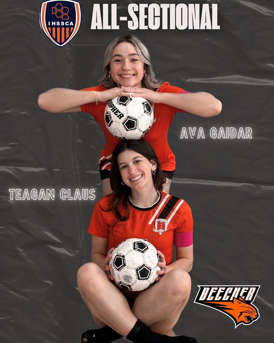 BeecherBobcats's tweet photo. ⚽️ Soccer Postseason Awards ⚽️ 

Illinois High School Soccer Coaches Association.  (IHSSCA)

Grace Durante  All-State
(First girls soccer all-stater)

Teagan Claus All-Sectional
Ava Gaidar All- Sectional https://t.co/p9WL2FDUBL