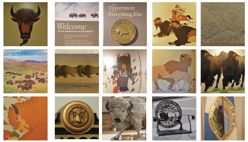 InteriorMuseum's tweet photo. 🏛️ #MuseumWeek | Visitors on tours of our building's New Deal-era murals can request a scavenger hunt #GameMW activity sheet to track how many bison they find in artworks and architectural details. Fun fact: a bison was also first introduced onto our official seal in 1917. https://t.co/YpbfZ1Knxi