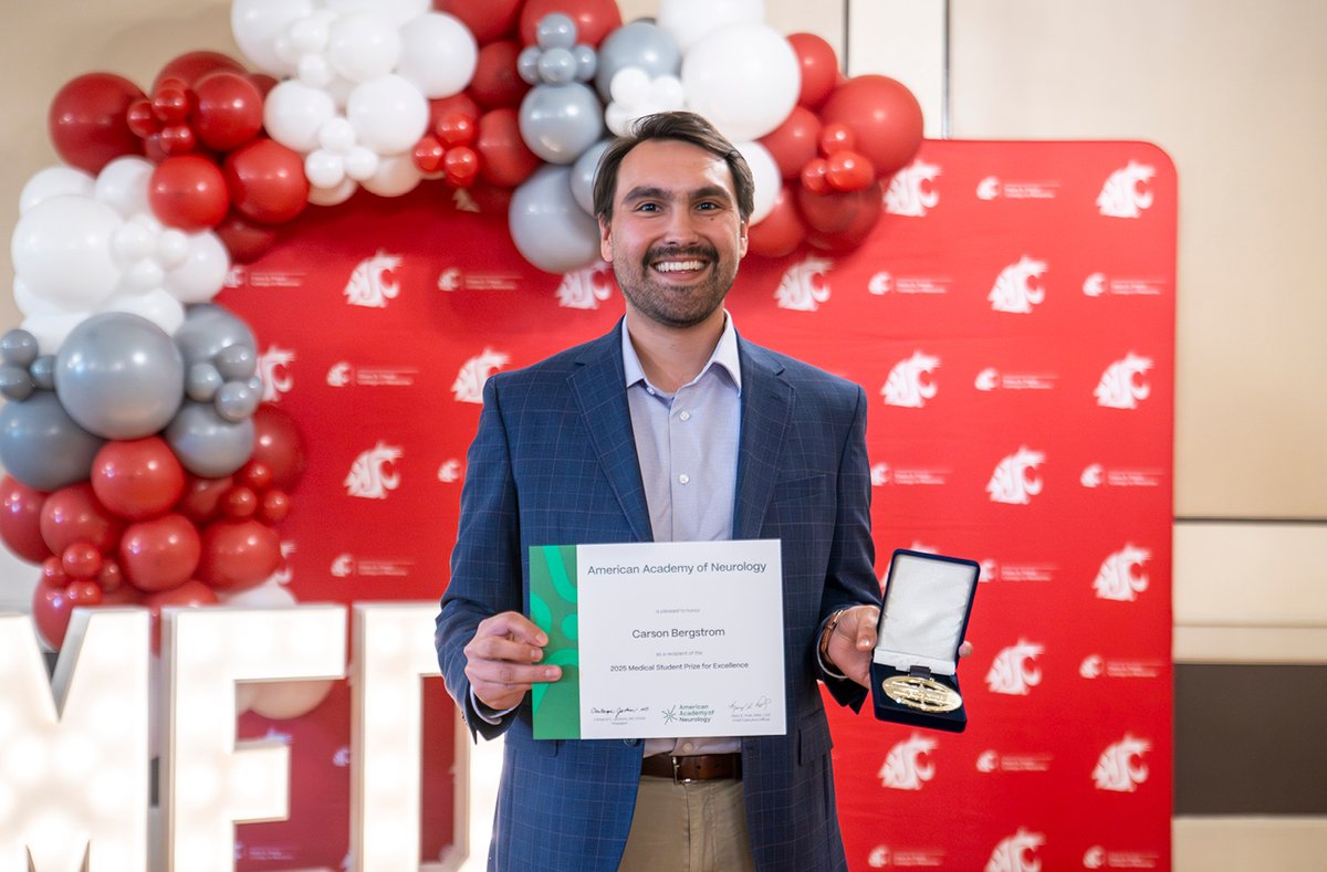 👏 Congrats to Carson Bergstrom, MD (WSU Class of 2025), for winning the <a href="/AANMember/">American Academy of Neurology</a> Medical Student Prize for Excellence! 

He’s the first WSU MD grad to enter neurology and is committed to expanding care in eastern WA. 🧠💡 

#WSUMedicine #CougDocs #AAN2025