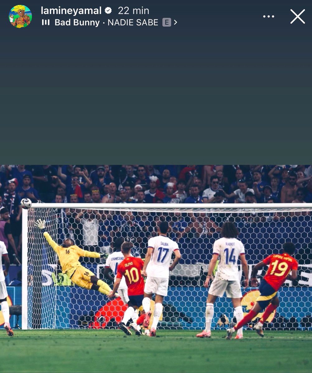La historia que acaba de subir Lamine Yamal, de cara a la semifinal de mañana vs Francia. 😅🇪🇸
