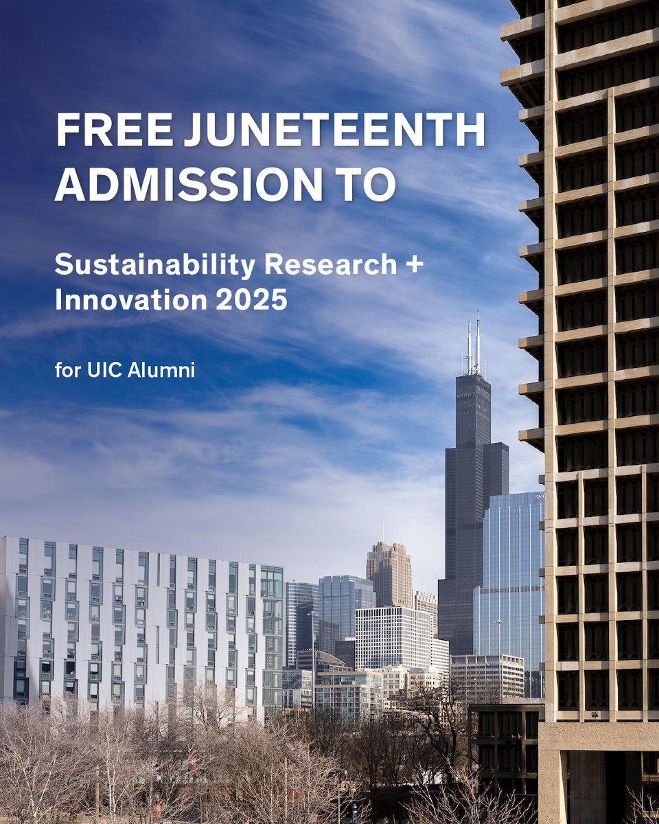 UIC_Alumni's tweet image. Celebrate Juneteenth at #SRI2025!  UIC students, faculty, staff and alumni get free admission on June 19.

Register by June 9 here: loom.ly/HgxX110 

#UICAlumni #UICExcellence #UIC #Juneteenth #Sustainability