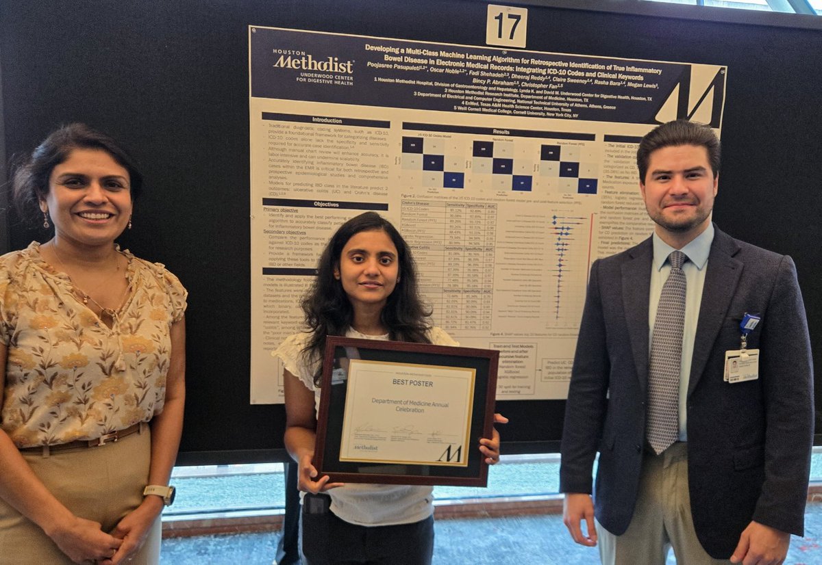 Eamonn Quigley (@eamonnquigleymd) on Twitter photo Congratulations to Pooja working with Oscar, Dr Bincy Abraham and all the team for their award winning work at our Department of Medicine research celebration. Congratulations to Pooja working with Oscar, Dr Bincy Abraham and all the team for their award winning work at our Department of Medicine research celebration.