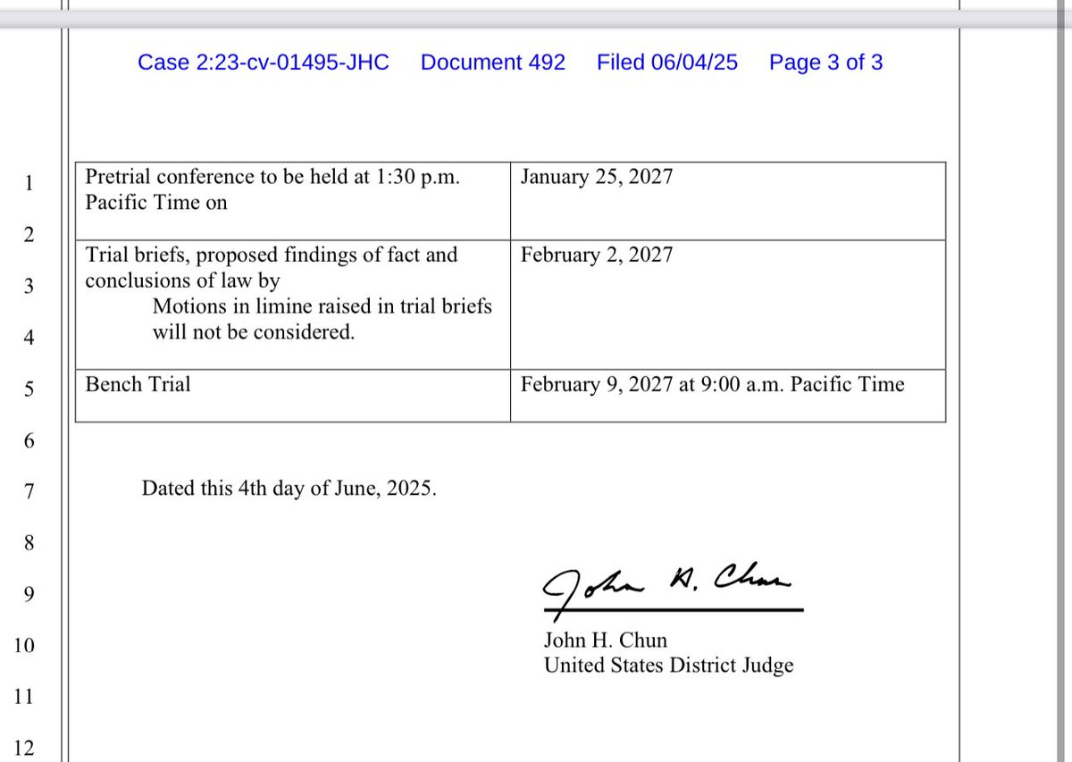 BenRemaly's tweet image. FTC v Amazon trial will start on February 9, 2027