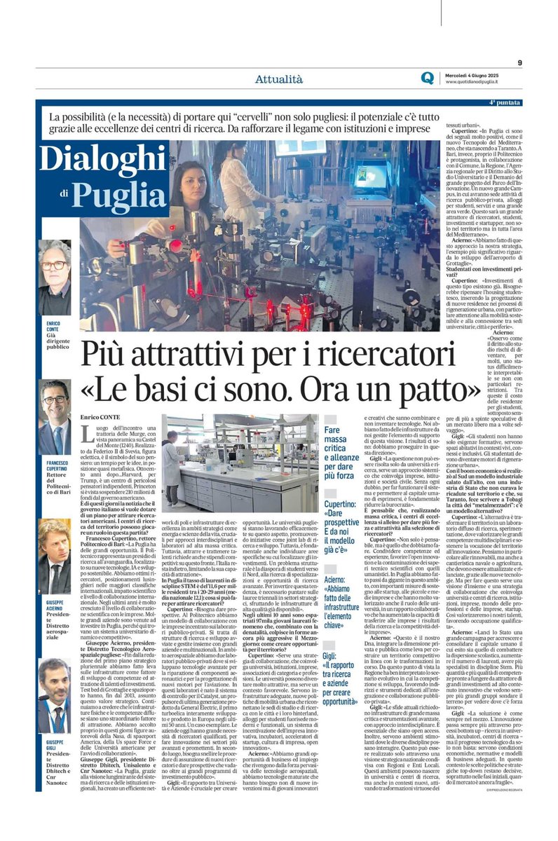 Cnr Nanotec (@cnrnanotec) on Twitter photo 🗞️ <a href="/Quoti_Puglia/">Quotidiano di Puglia</a>
In edicola, oggi, 4 giugno 2025
📌“Dialoghi di Puglia”
di Enrico Conte
<a href="/CnrNanotec/">Cnr Nanotec</a>
<a href="/CNRsocial_/">CNR Consiglio Nazionale delle Ricerche</a>
<a href="/DhitechScarl/">Dhitech Scarl</a>
<a href="/unisalento/">UniSalento</a>
<a href="/PolibaOfficial/">Politecnico di Bari</a>
Distretto Tecnologico Aerospaziale 🗞️ <a href="/Quoti_Puglia/">Quotidiano di Puglia</a>
In edicola, oggi, 4 giugno 2025
📌“Dialoghi di Puglia”
di Enrico Conte
<a href="/CnrNanotec/">Cnr Nanotec</a>
<a href="/CNRsocial_/">CNR Consiglio Nazionale delle Ricerche</a>
<a href="/DhitechScarl/">Dhitech Scarl</a>
<a href="/unisalento/">UniSalento</a>
<a href="/PolibaOfficial/">Politecnico di Bari</a>
Distretto Tecnologico Aerospaziale
