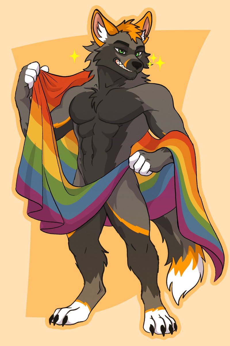 KestralFox's tweet photo. Happy Pride month everyone! This fox is gonna certainly enjoy it~
🎨:@possum404 
#furry #PrideMonth https://t.co/LSlgdKF38A