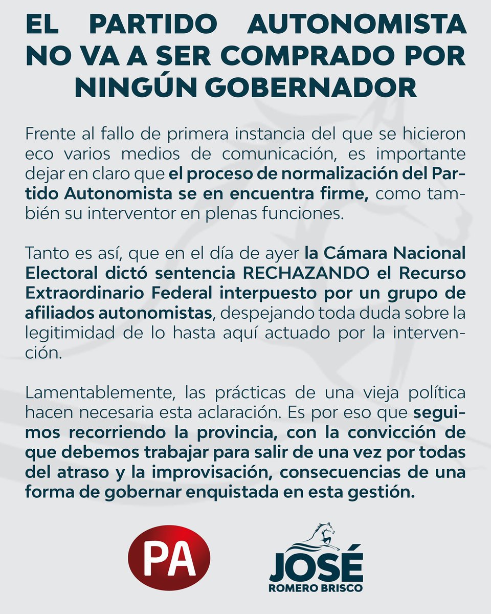 La verdad sobre la situación del #PartidoAutonomista