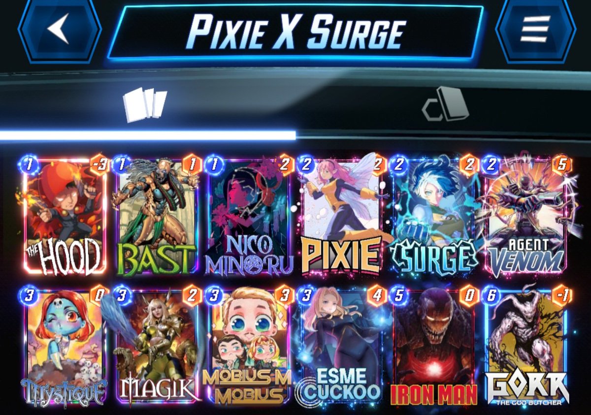 My 24th Infinity Rank achievement !

It took a little bit more than 24H 😅

From 75@100 I've ONLY used Pixie X Surge deck 😎

Extremely powerful. For those who never used it, practice with it first !

Happy Snaping 🫡
#MarvelSnap