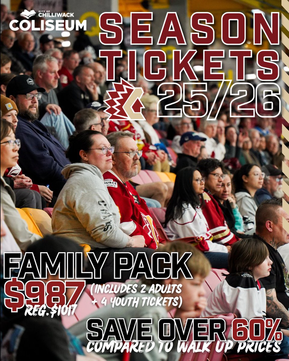 Make hockey nights a family tradition! ❤️🏒 

Get 2 Adults &amp; up to 4 Youth tickets for just $987, that’s over 60% SAVINGS compared to walk-up prices!  

shorturl.at/nRfeU
