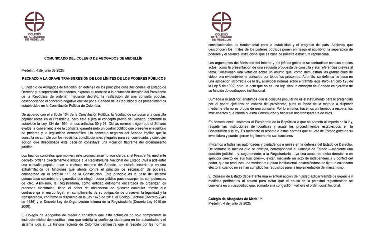 Colegio de Abogados de Medellín tweet media