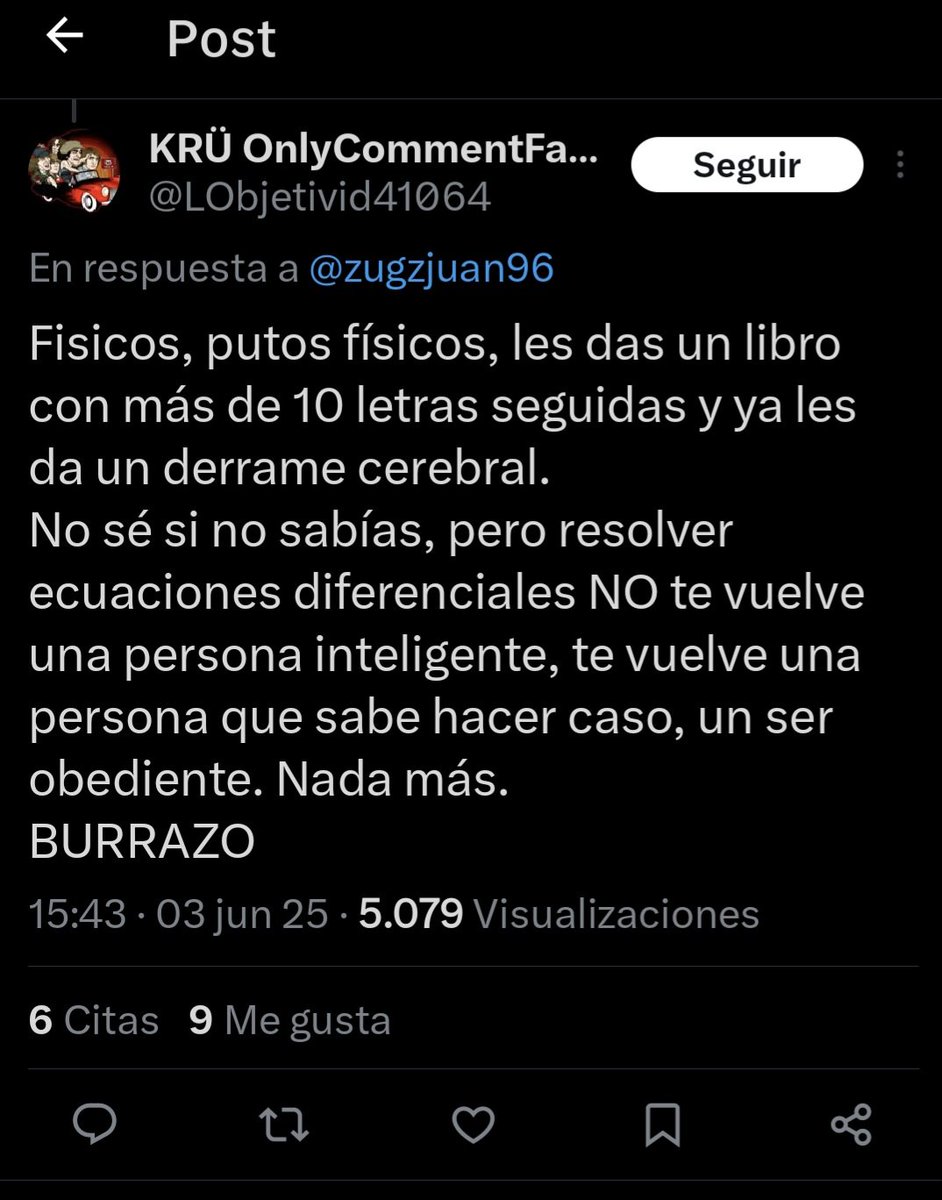 Creo que pocas veces he visto un tuit tan estúpido. ¿Cómo alguien puede mostrar con tanta alegría y despreocupación por lo que pensaremos el resro de su inteligencia al decir tales tonterías? ¿Cómo se puede llegar a pensar que las matemáticas no te a udan a pensar? Abro hilo.