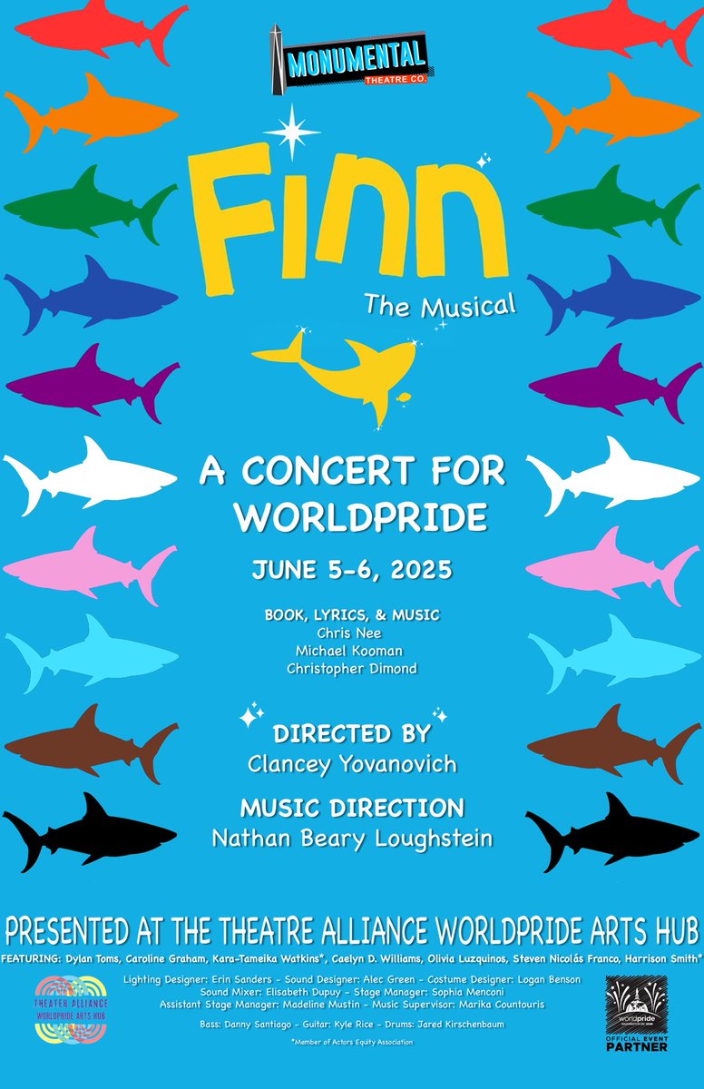 monumentalDC's tweet photo. It’s almost time to “Sparkle and Shine”! In honor of #WorldPride #FINNMusical makes its triumphant return to DC for TWO NIGHTS only JUNE 5 - 6! KennCenter musical theatre star Dylan Toms reprises his role as Finn alongside cast members from the original production! Tickets below! https://t.co/vrtZxridv8