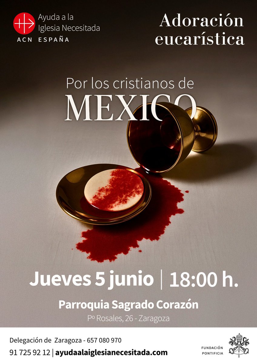 Ayuda a la Iglesia Necesitada (@ayudaiglesneces) on Twitter photo Adoración Eucarística en #Zaragoza por los cristianos perseguidos.
<a href="/ArchiZaragoza/">Diócesis de Zaragoza</a>
ayudaalaiglesianecesitada.org/evento/adoraci… Adoración Eucarística en #Zaragoza por los cristianos perseguidos.
<a href="/ArchiZaragoza/">Diócesis de Zaragoza</a>
ayudaalaiglesianecesitada.org/evento/adoraci…