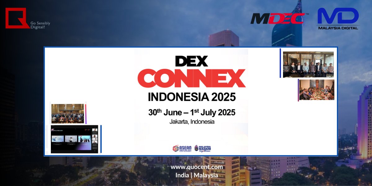 Quocent_tech's tweet photo. We’re pleased to announce that Quocent SDN BHD has been selected to join the Malaysian delegation at #DEXConnexIndonesia2025.

See you in Jakarta as we continue our journey—Let's shape the future of ASEAN digital economy together!

#Quocent #MDECMalaysia #DEXConnex2025 https://t.co/73xuvaVnVK