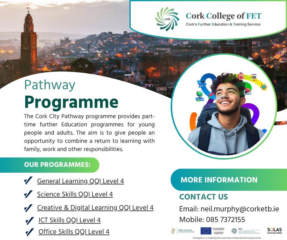 Cork College of FET - Douglas Street Campus (@douglasst_ccfet) on Twitter photo BTEI programmes on offer at Douglas Street Campus September 2025. <a href="/CorkETB/">CorkETB🇮🇪🇪🇺</a> <a href="/ThisisFet/">thisisFET</a> <a href="/QQI_connect/">QQI</a> <a href="/corklearning/">Cork Learning City</a> <a href="/ETBIreland/">ETBI</a> <a href="/CareersPortal/">CareersPortal</a> fetchcourses.ie/course/finder?…
fetchcourses.ie/course/finder?… BTEI programmes on offer at Douglas Street Campus September 2025. <a href="/CorkETB/">CorkETB🇮🇪🇪🇺</a> <a href="/ThisisFet/">thisisFET</a> <a href="/QQI_connect/">QQI</a> <a href="/corklearning/">Cork Learning City</a> <a href="/ETBIreland/">ETBI</a> <a href="/CareersPortal/">CareersPortal</a> fetchcourses.ie/course/finder?…
fetchcourses.ie/course/finder?…