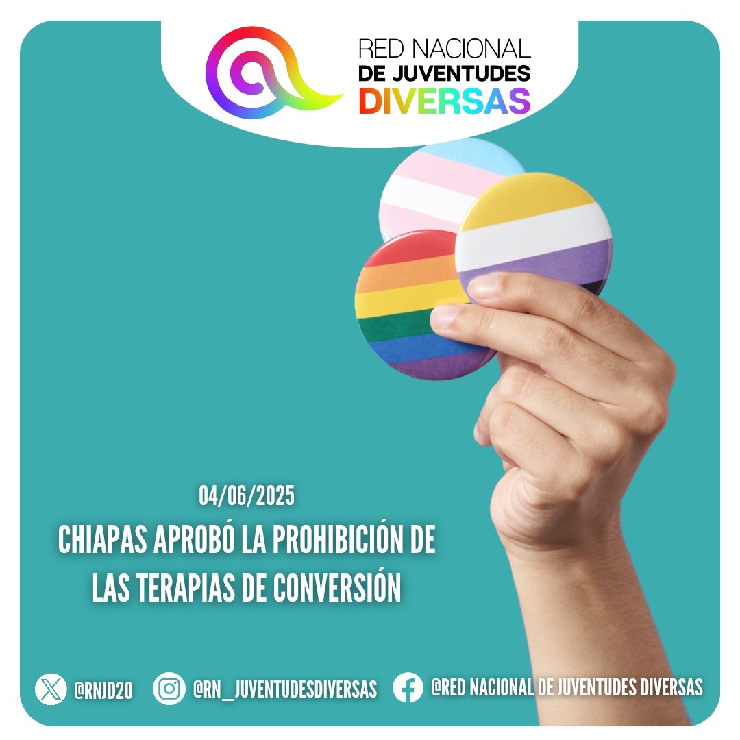 RNJD20's tweet image. 🗣️ Amigxs hoy, con 32 votos a favor, 2 abstenciones y 1 voto en contra, el @congresoChis aprobó la iniciativa para prohibir las mal llamadas terapias de conversión #Ecosig. ✨💕
➡️ Nuestra población ¡Existen y Resisten! ❣️🏳️🌈🏳️⚧️