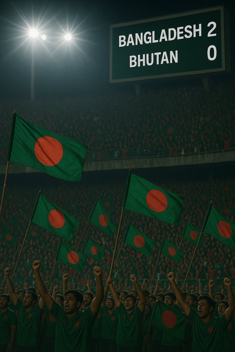 bdsadeq's tweet photo. Hamza Choudhury scoring in our 2-0 win against Bhutan tonight felt incredible.
Proud to see him in red and green.
This is the spirit we’ve been waiting for in Bangladeshi football. 🇧🇩🔥
#Bangladesh #HamzaChoudhury #BangladeshFootball #BHUvBAN #Victory https://t.co/Mj4bNBOsYP