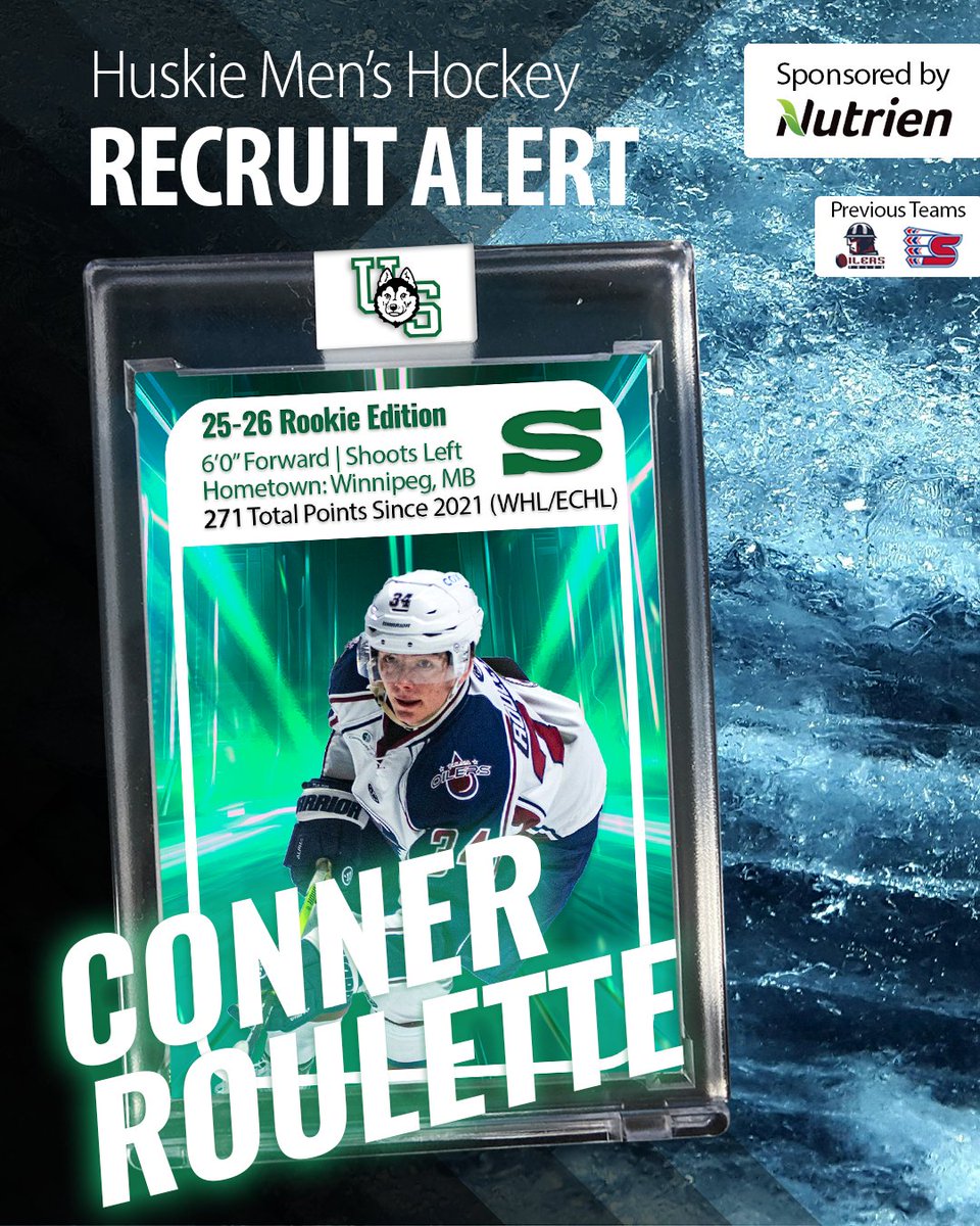 Huskie Men's Hockey (@huskiemhky) on Twitter photo 🚨SIGNED🖋️
Please welcome <a href="/ECHL/">ECHL</a> forward Conner Roulette to the Pack!
A dynamic forward and the <a href="/tulsa_oilers/">Tulsa Oilers</a> Rookie of the Year, Conner also brings five years of <a href="/TheWHL/">Western Hockey League</a> experience with the <a href="/spokanechiefs/">Spokane Chiefs</a>, <a href="/BladesHockey/">Saskatoon Blades</a>, and <a href="/SeattleTbirds/">Seattle Thunderbirds</a>!
<a href="/NutrienLTD/">Nutrien</a> is hiring. Apply today! 🚨SIGNED🖋️
Please welcome <a href="/ECHL/">ECHL</a> forward Conner Roulette to the Pack!
A dynamic forward and the <a href="/tulsa_oilers/">Tulsa Oilers</a> Rookie of the Year, Conner also brings five years of <a href="/TheWHL/">Western Hockey League</a> experience with the <a href="/spokanechiefs/">Spokane Chiefs</a>, <a href="/BladesHockey/">Saskatoon Blades</a>, and <a href="/SeattleTbirds/">Seattle Thunderbirds</a>!
<a href="/NutrienLTD/">Nutrien</a> is hiring. Apply today!