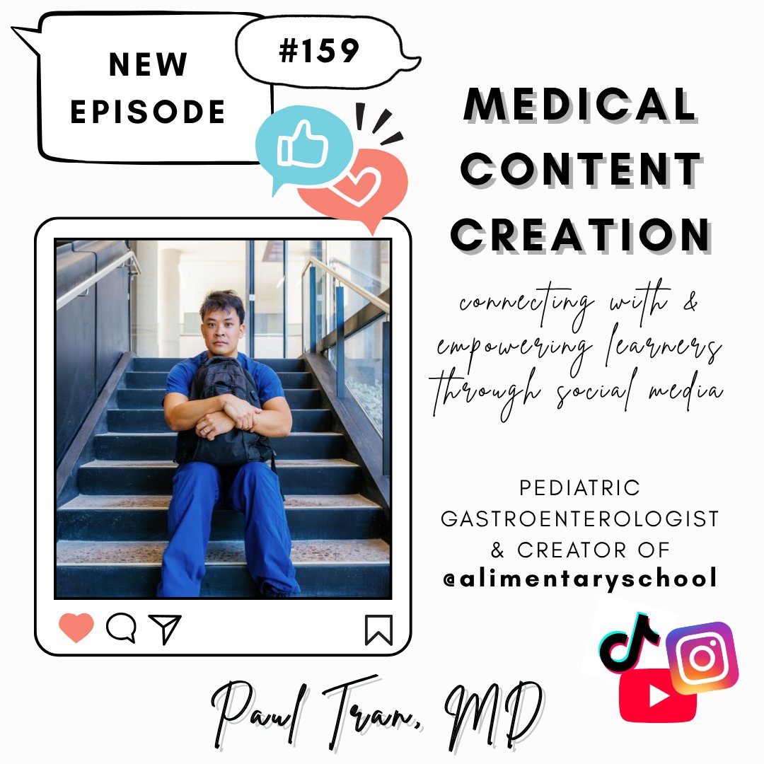 We chat with Dr. Paul Tran, a pediatric gastroenterologist who may be better known with his social media platform, Alimentary School. He shares his journey into medicine, advice on mentorship and medical education, and the inspiration for his content.

open.spotify.com/episode/1QQ6xD…