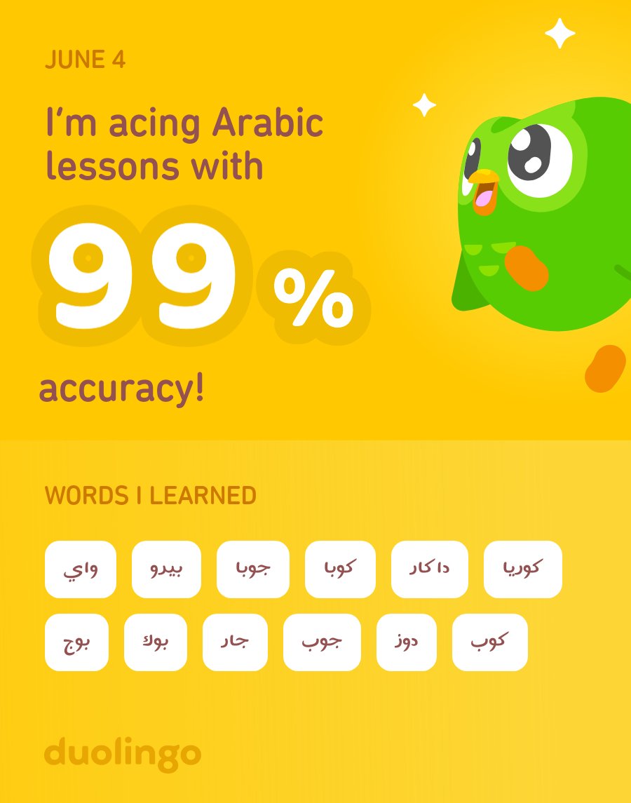 Abby_amg's tweet photo. Day 3 of learning Arabic on the @duolingo
App
Today, I learned how to listen to words and identify the words in writing as they can sound similar and look similar
My Arabic flows better in writing ✍️ still.
So, keep coming along with me
#learningarabic https://t.co/ITOT4Rdegr