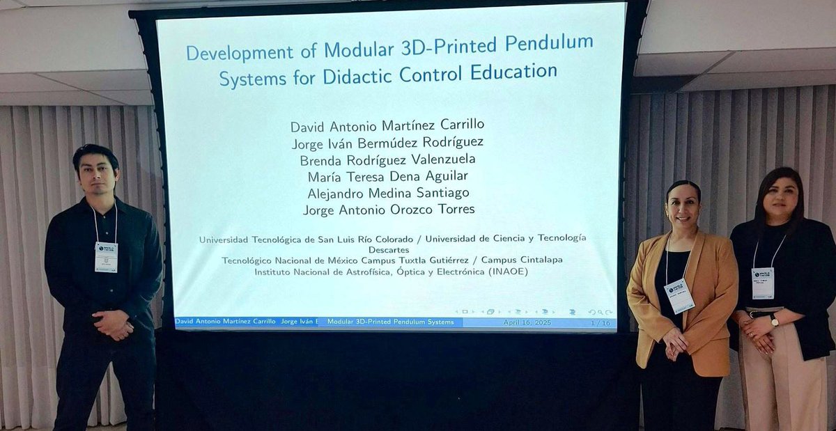 ⚪ Docentes de la <a href="/UTSLRC3/">UTSLRC</a> presentaron un sistema de péndulos modulares impresos en 3D durante la WorldCIST’25, como herramienta didáctica para la enseñanza y el control  educativo. 🏫

📨 Lee el boletín completo en: m.facebook.com/story.php?stor…