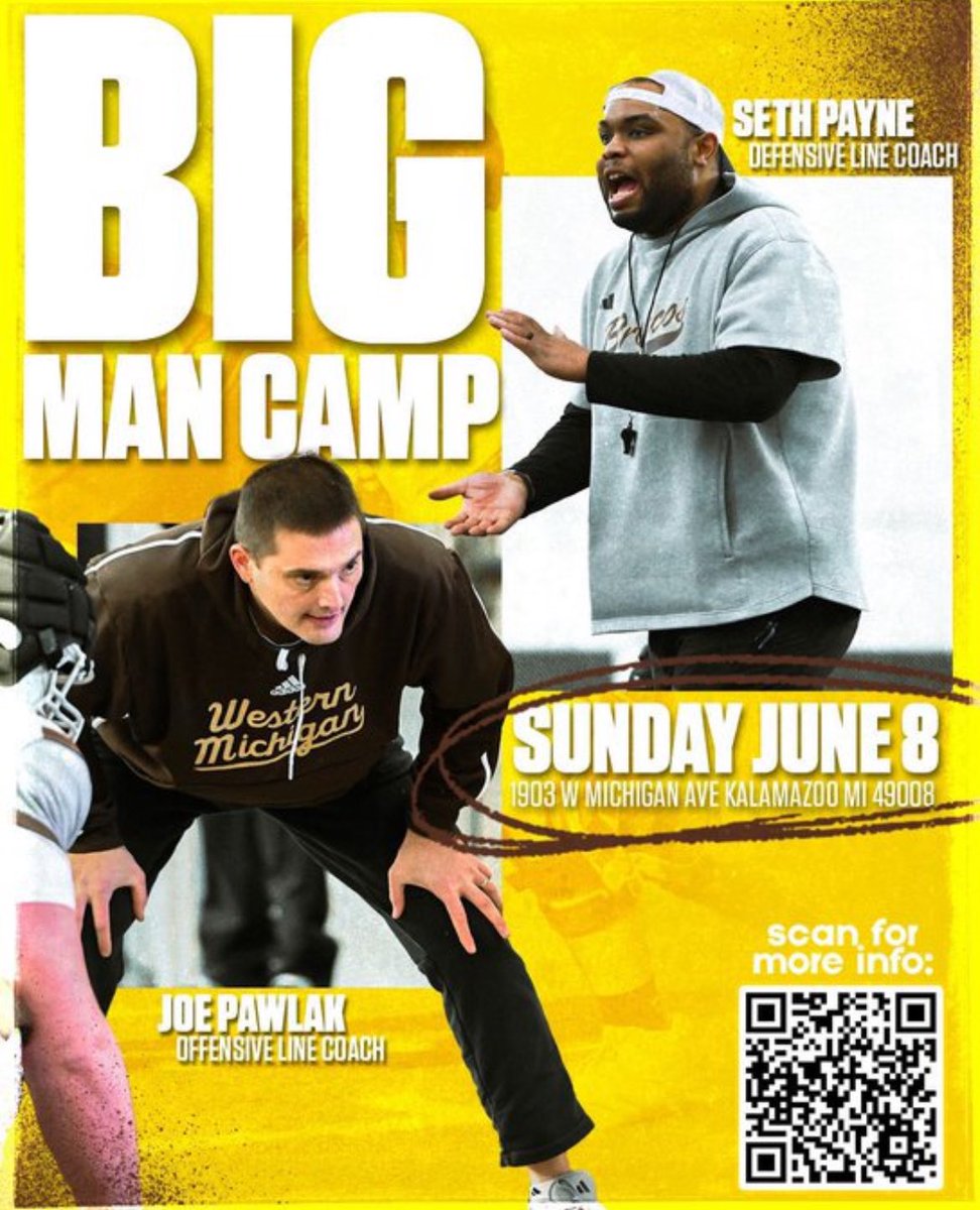 Thank you <a href="/WMU_Football/">Western Michigan Football</a> for the camp invite