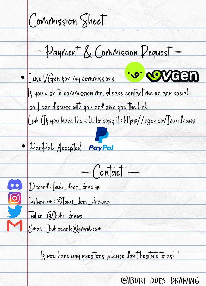 Ibuki_draws's tweet image. New commission sheet !
vgen.co/Ibukidraws
#Commission #commissionsopen #VGenComms #VGen