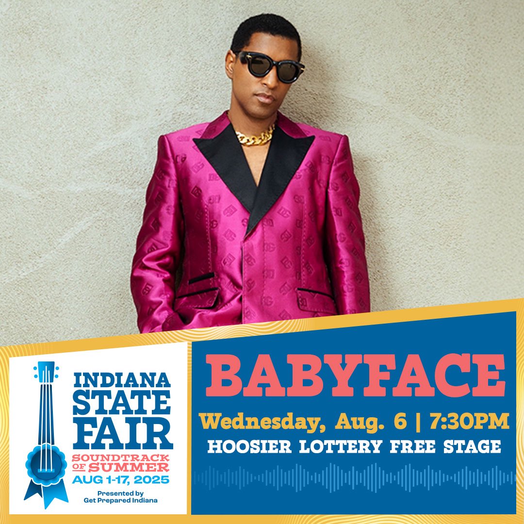 babyface's tweet image. I’ll be performing at the @IndyStateFair on Wednesday August 6th. Can’t wait to see y’all there! 🎶🎤
Tickets: babyfacemusic.com