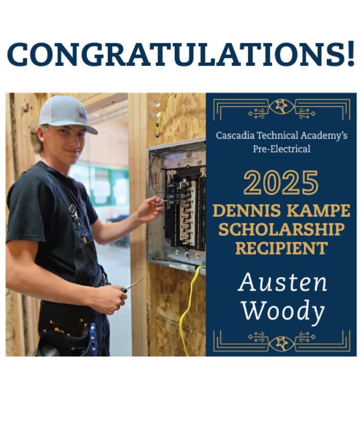 🎉Austen Woody is the Pre-Electrical Dennis Kampe Scholarship Recipient of $1000! ⭐I plan on attending either Volta Lineman School or Idaho Lineman School to pursue becoming a lineman.  #CascadiaTech #InspiringGreatness #Electrical <a href="/Woodland/">Woodland</a> School District
