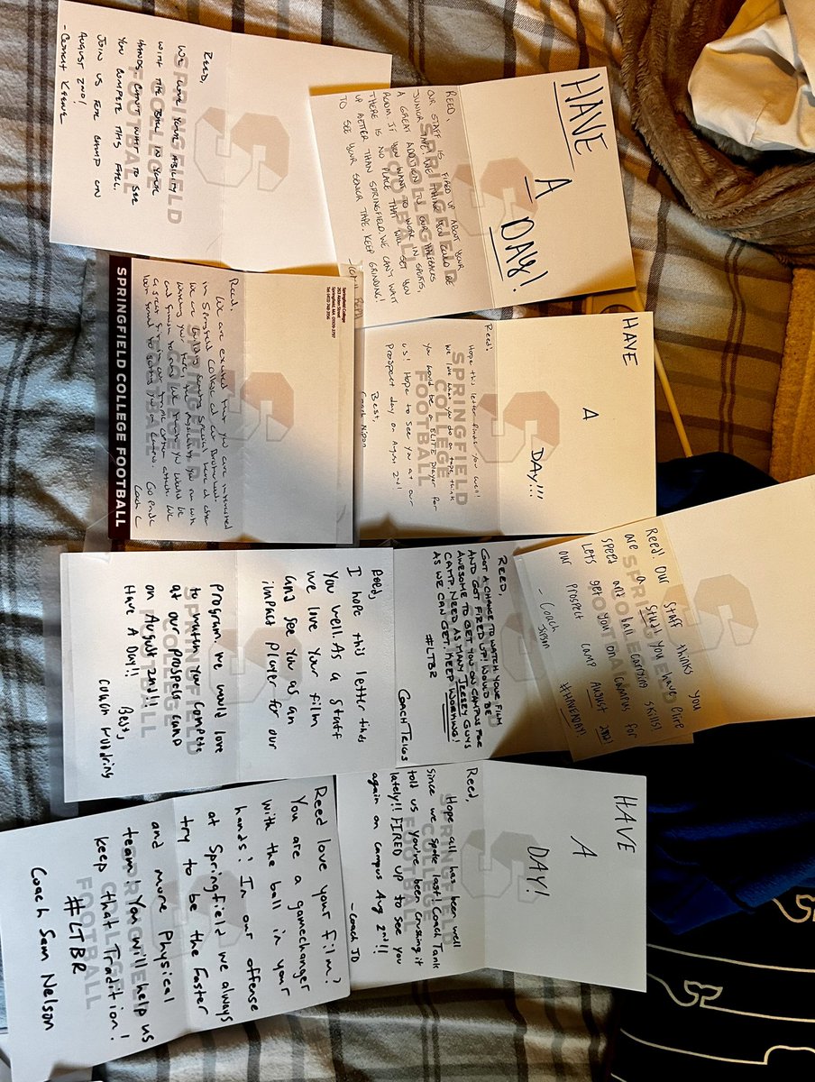 Reed Kauderer RB | ATH ⭐️ (@reedkauderer) on Twitter photo Truly grateful for the handwritten notes from the Springfield Football staff. It means a lot to be seen and supported. Thank you for the love. 🙏❤️ <a href="/NVD_Football/">NVDFootball</a> <a href="/Mike_Cerasuolo/">Mike Cerasuolo</a> <a href="/Coach_DiRi/">Andrew DiRienzo</a> <a href="/CoachWoodring73/">Kyle Woodring</a> <a href="/CoachTrigs/">Coach Trigs</a> <a href="/CoachJDiRenzo/">Jacob DiRenzo</a> <a href="/coach_jipson/">Storm Jipson</a> <a href="/_SCFootball/">Springfield Football</a> Truly grateful for the handwritten notes from the Springfield Football staff. It means a lot to be seen and supported. Thank you for the love. 🙏❤️ <a href="/NVD_Football/">NVDFootball</a> <a href="/Mike_Cerasuolo/">Mike Cerasuolo</a> <a href="/Coach_DiRi/">Andrew DiRienzo</a> <a href="/CoachWoodring73/">Kyle Woodring</a> <a href="/CoachTrigs/">Coach Trigs</a> <a href="/CoachJDiRenzo/">Jacob DiRenzo</a> <a href="/coach_jipson/">Storm Jipson</a> <a href="/_SCFootball/">Springfield Football</a>