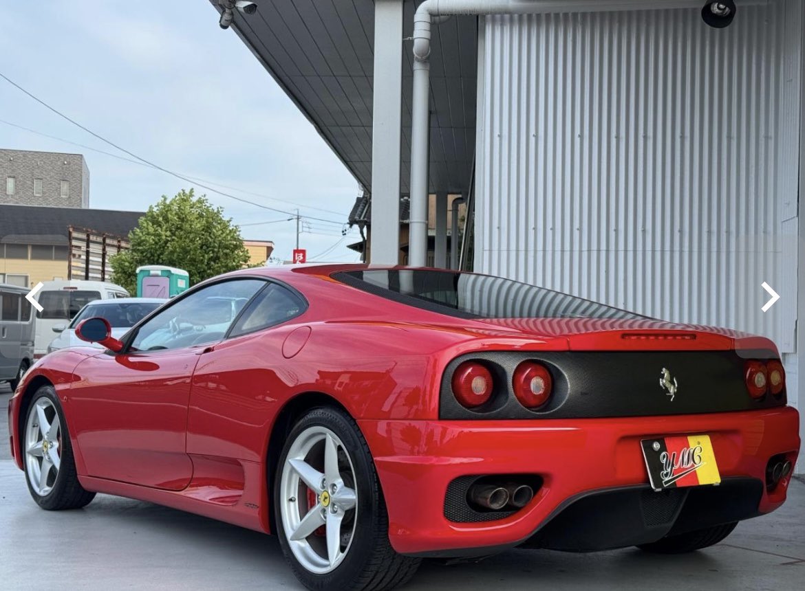 -YMCおすすめ新規入庫車両-
2000年式
フェラーリ３６０
モデナ
ユーザー買取車

スムーズで鋭い加速で力強い走り実現！赤いボディに低く構えたスタイルが目を引く1台！フェラーリ 360入庫致しました！

#car #車 #車好きな人と繋がりたい #車旅 #外車 #中古車 #カーライフ #foryou #フェラーリ360