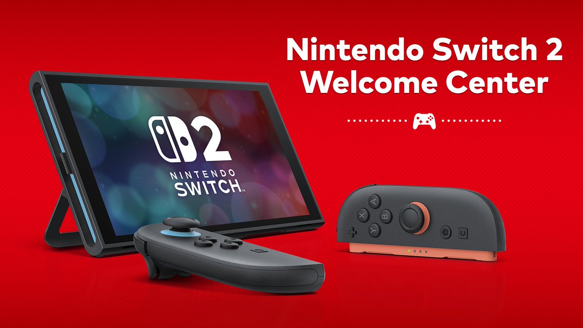 NintendoAmerica's tweet photo. Learn all about how to use your new #NintendoSwitch2, GameChat, save data transfer, new games, accessories, and more with the Nintendo Switch 2 Welcome Center: https://t.co/39pqiHKTRN https://t.co/6aK1k35zJG