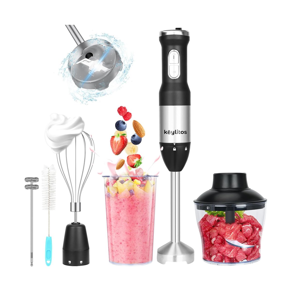TopKitchensdeal's tweet image. Introducing the Keylitos 5-in-1 blender!
One appliance, five functions –
even a milk frother! ✨

Get yours now for a limited-time deal.
Perfect for smoothies &amp;amp; baby food. 👶

#handblender #kitchendeals
Buy now: a.delikitchen.one/OxKnmH 🛒