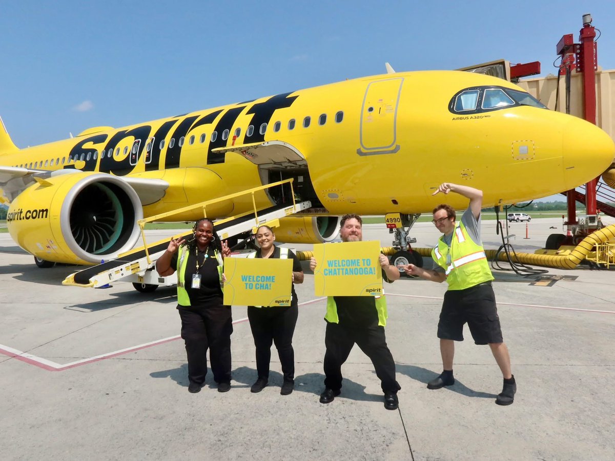 Spirit Airlines (@spiritairlines) on Twitter photo Our bright yellow planes have landed in the Scenic City! ✨ Starting today, we’re flying nonstop from <a href="/ChattAirport/">Chattanooga Airport</a> to Newark, Orlando, and Fort Lauderdale. Your next adventure just got wayyy More Fly. Our bright yellow planes have landed in the Scenic City! ✨ Starting today, we’re flying nonstop from <a href="/ChattAirport/">Chattanooga Airport</a> to Newark, Orlando, and Fort Lauderdale. Your next adventure just got wayyy More Fly.